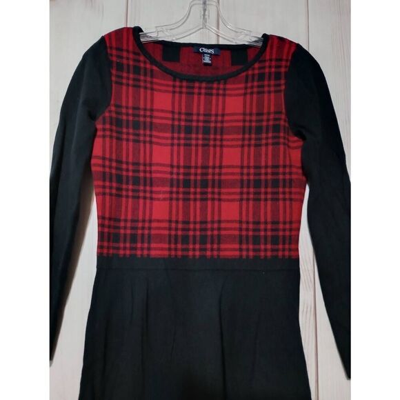 Chaps Dress Ladies‎ Small Black Red Sweater Long Sleeve - Picture 3 of 6